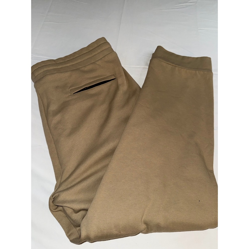 32 Degrees Heat Mens Joggers XL Tan Khaki Fleece Lined Sweatpants Zip Pocket